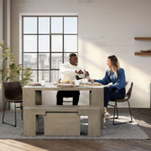 Aged Elm::Gallery::Aged Elm Transformer Table Shown with Removable Panels