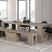 Aged Elm::Gallery::Aged Elm Transformer Table Shown with Removable Panels