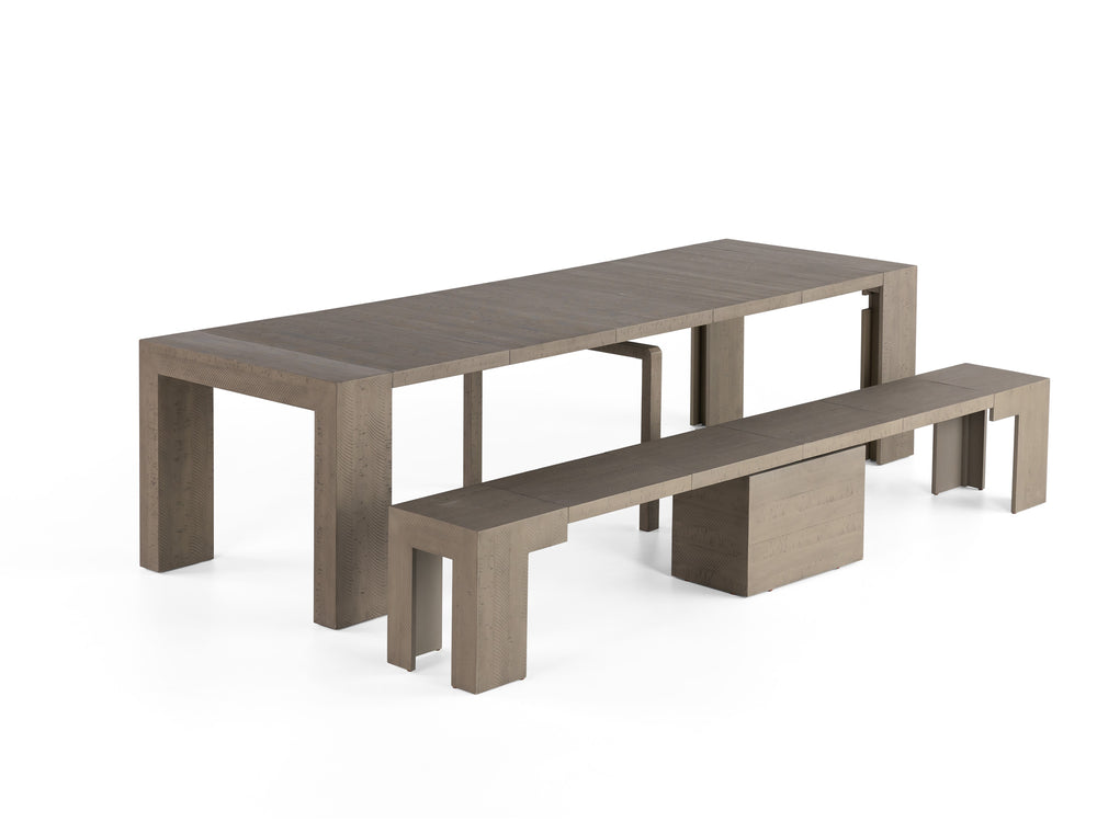 Aged Elm::Gallery::Aged Elm Transformer Table Shown with Removable Panels