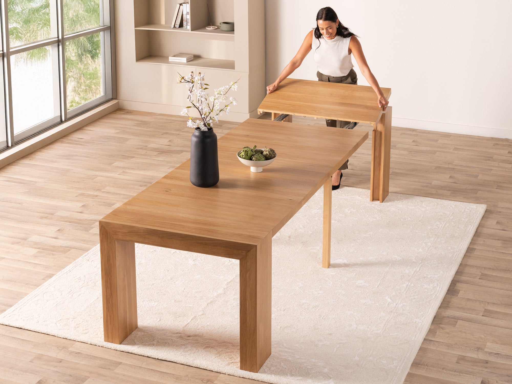 Extendable Dining Table Made with Solid Wood | TT Singapore