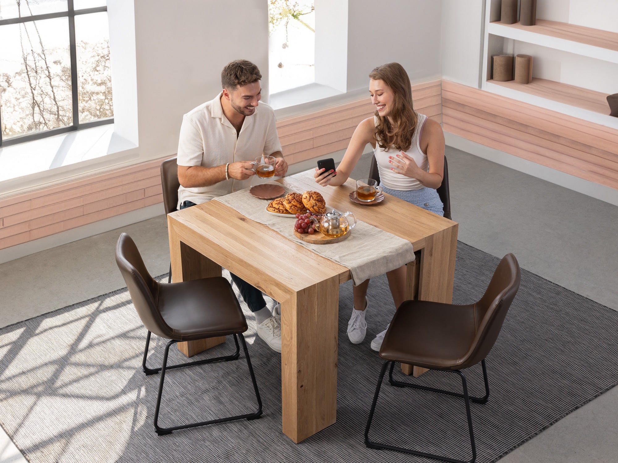 Extendable Dining Table Made with Solid Wood | TT Singapore